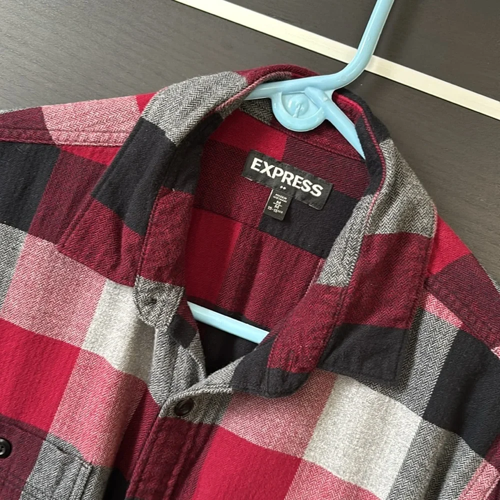 Express Men's Plaid Flannel Shirt